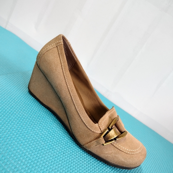 Nine West Shoes - Nine West Majoris Women's Leather Suede Wedge Pumps Size 7M